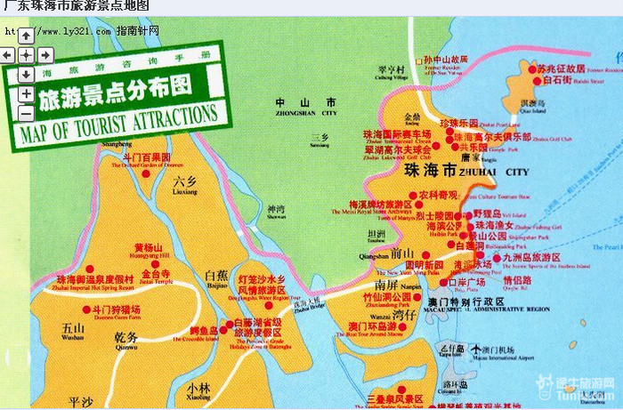 【珠海旅游攻略】珠海旅游地图