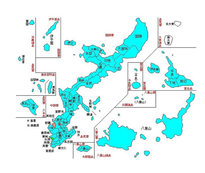 冲绳群岛地图图片