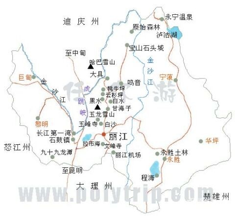 【丽江旅游攻略】丽江旅游地图